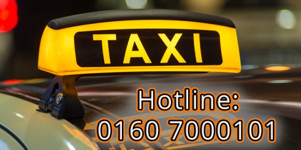 Taxi-Hotline: 0160-7000101